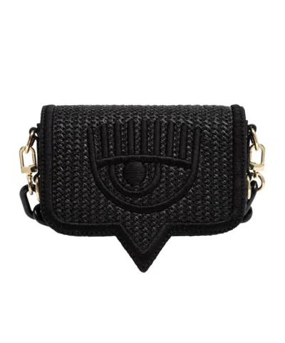 Chiara Ferragni Eyelike Logo Satchel Bag In Black