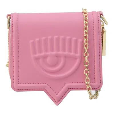 Chiara Ferragni Eyelike Motif Chain Linked Wallet In Pink