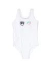 Chiara Ferragni Eyelike-motif Open-back Swimsuit In White