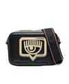 Chiara Ferragni Eyelike-plaque Cross Body Bag In Black