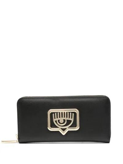 Chiara Ferragni Eyelike-motif Wallet In Black