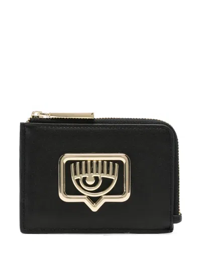 Chiara Ferragni Eyelike-motif Wallet In Black