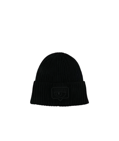 CHIARA FERRAGNI EYELIKE-PATCH BEANIE HAT