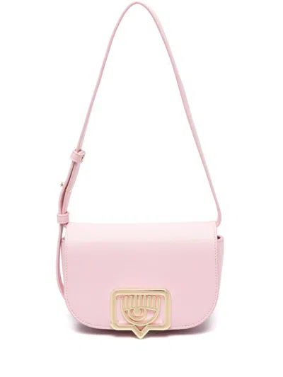 Chiara Ferragni Eyelike-plaque Shoulder Bag In Pink