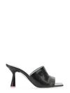 Chiara Ferragni 85 Mm Square-toe Heeled Sandals In Black