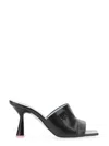 Chiara Ferragni 85 Mm Square-toe Heeled Sandals In Black