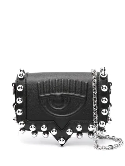 Chiara Ferragni Eyelike Shoulder Bag In Black