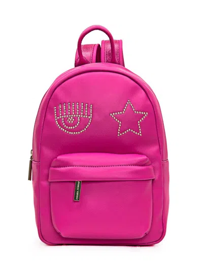 Chiara Ferragni Eyelike Studded Zipped Backpack In Pink