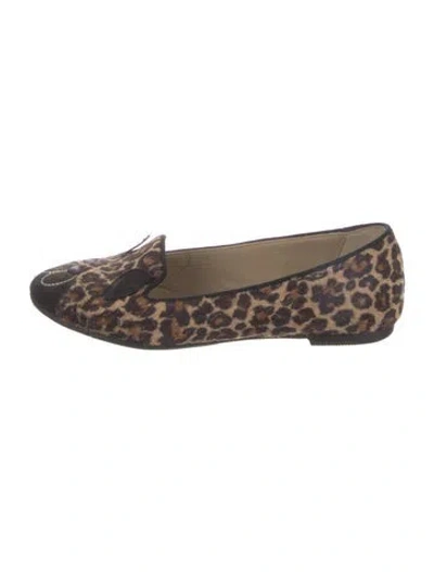 Pre-owned Chiara Ferragni Faux Fur Animal Print Loafers In Brown