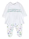 Chiara Ferragni Floral-print Cotton Babygrow In White