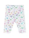Chiara Ferragni Floral-print Stretch-cotton Leggings In White
