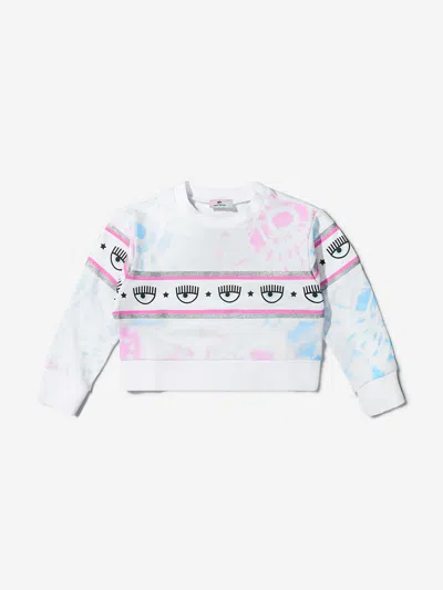 Chiara Ferragni Babies' Girls Cotton Tie-dye Logo Sweatshirt 8 Yrs Pink