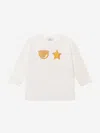 Chiara Ferragni Girls Long Sleeve Eyestar Maxi T-shirt 8 Yrs Ivory In Ivory