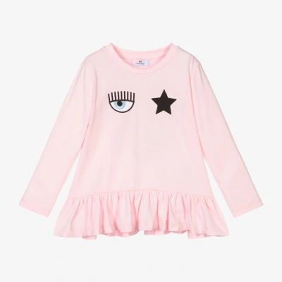 Chiara Ferragni Kids' Girls Pink Eyestar Logo Top