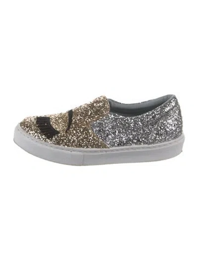 Pre-owned Chiara Ferragni Glitter Animal Print Sneakers
