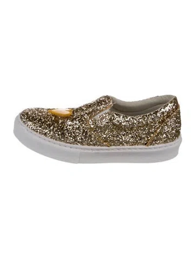 Pre-owned Chiara Ferragni Glitter Animal Print Sneakers In White