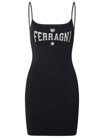 Chiara Ferragni Glitter-logo Dress In Black