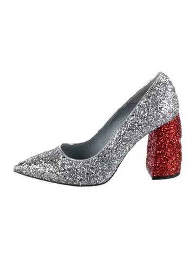 Pre-owned Chiara Ferragni Glitter Printed Pumps In Multi