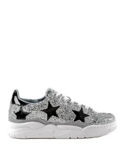 Chiara Ferragni Glittered Roger Sneakers In Silver