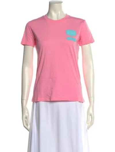 Pre-owned Chiara Ferragni Graphic Print Crew Neck T-shirt In Pink