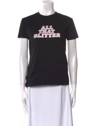 Pre-owned Chiara Ferragni Graphic Print Crew Neck T-shirt W/ Tags In Black