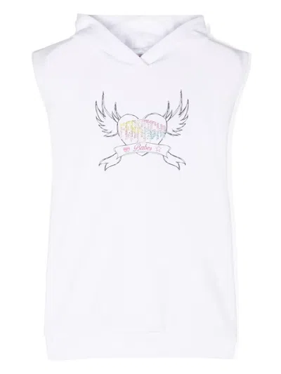 Chiara Ferragni Kids' Graphic-print Hooded Cotton Dress In White