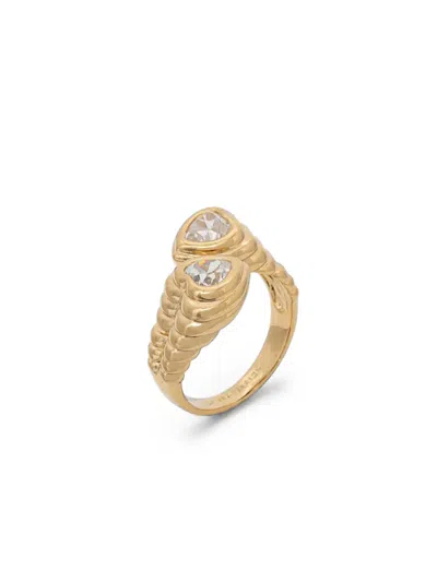 Chiara Ferragni Heart-cut Crystal-embellished Ring In Gold