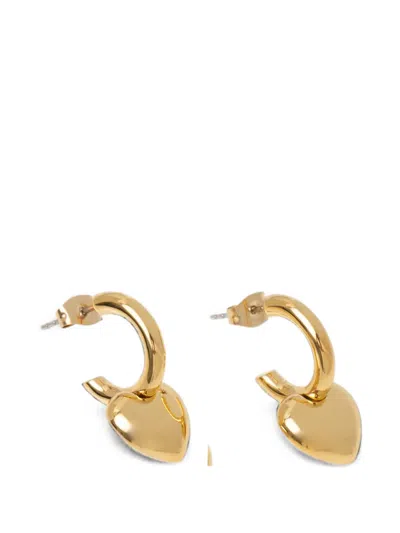 Chiara Ferragni Heart-pendant Hoop Earrings In Gold