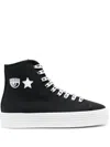 Chiara Ferragni Eyelike-motif Lace-up Sneakers In Black