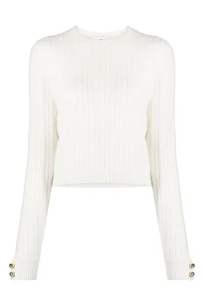 Chiara Ferragni Cable-knit Jumper In Yellow Cream