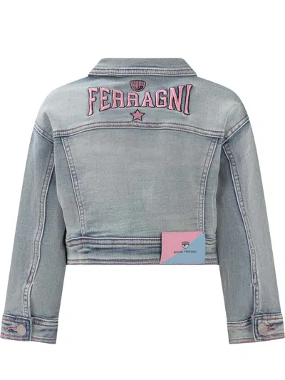 Chiara Ferragni Kids Kids' Mini Jacket In Stone Bleach