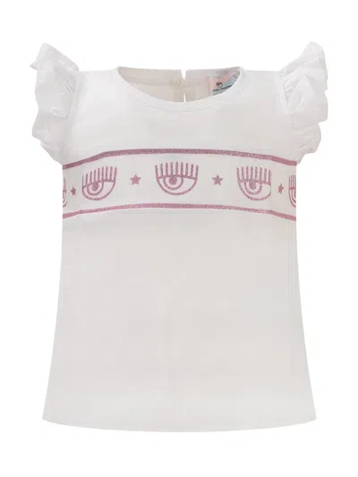 Chiara Ferragni Kids Kids' Trendy Graphic Tank Top In Bianco