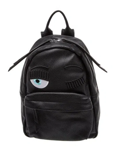 Pre-owned Chiara Ferragni Leather Backpack In Black