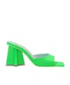 Chiara Ferragni Leather Square-toe Mules In Green