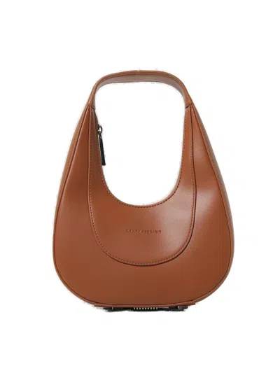 Chiara Ferragni Logo Debossed Top Handle Bag In Brown