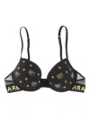 Chiara Ferragni Logomania Embroidered Elastic Band Bralette In Black