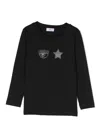 Chiara Ferragni Crystal-embellished Logo Cotton T-shirt In Schwarz