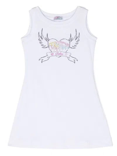 Chiara Ferragni Kids' Logo缀饰无袖连衣裙 In White