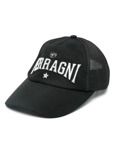 Chiara Ferragni Logo-embroidered Mesh Hat In Black