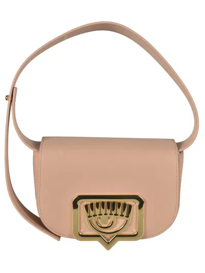 Chiara Ferragni Logo Eye Shoulder Bag In Brown