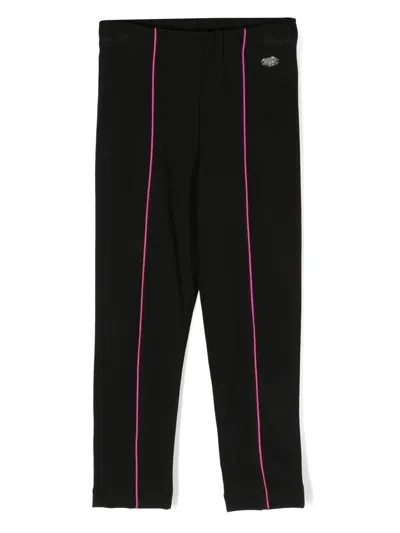 Chiara Ferragni Kids' Logo-plaque Contrasting-trim Leggings In Black