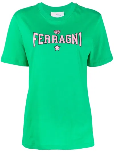 Chiara Ferragni 610 Ferragni Print T-shirt In Green