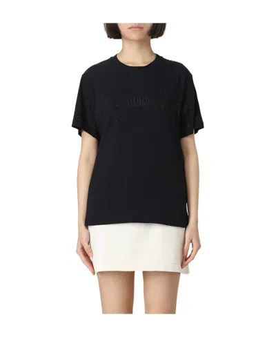 Chiara Ferragni Logo Printed Crewneck T-shirt In Black