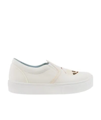 Chiara Ferragni Logo Round-headed Casual Sports Shoes In White