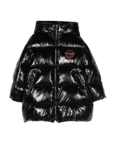 Chiara Ferragni Kids' Logo-patch Padded Jacket In Black