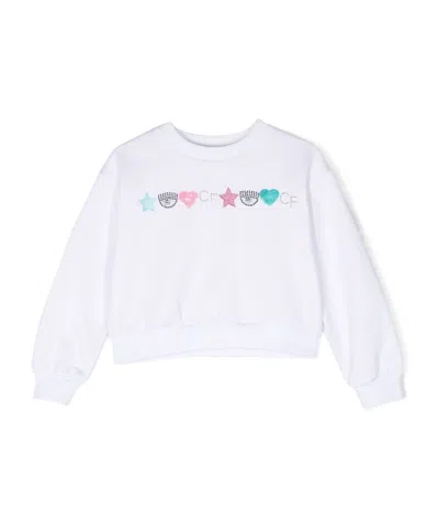 Chiara Ferragni Long-sleeved Sweater In White