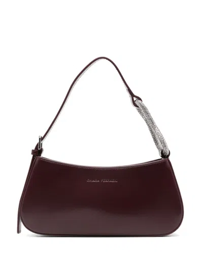 Chiara Ferragni Loop Rhinestone Shoulder Bag In Red