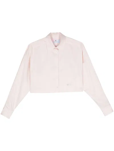 Chiara Ferragni Lurex Cropped Shirt In Pink
