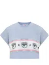 Chiara Ferragni Maxi Logomania Cropped T-shirt In Blue