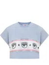 Chiara Ferragni Maxi Logomania Cropped T-shirt In Blue